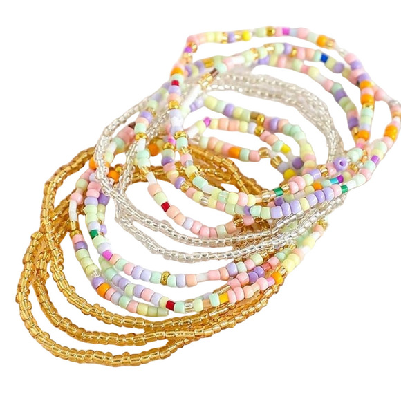 Boho Multi-Layered Beaded Bracelet Set - 11 pieces | NWT | One Size - Picture 3 of 6
